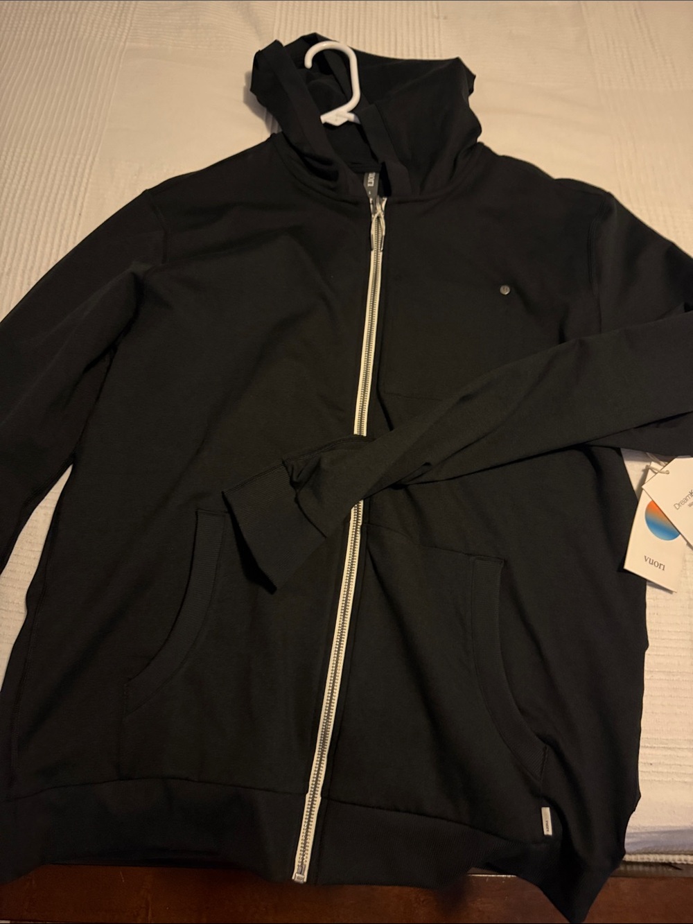Vuori Black Lightweight Full-Zip Hooded Jacket